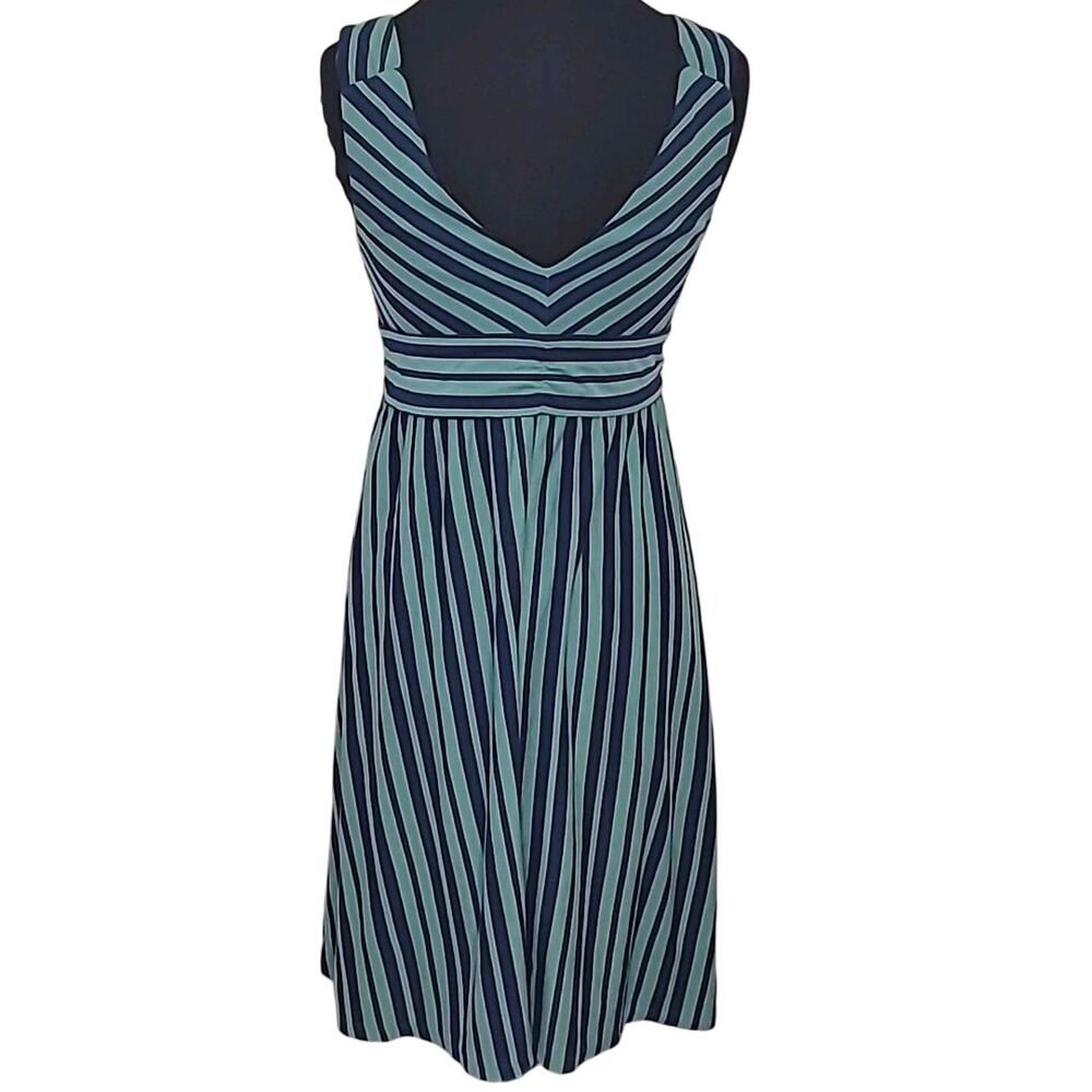 Patagonia Dress Women M Blue Stripe Coastal Cottagecore Romantic Travel Eco Chic - Picture 4 of 7